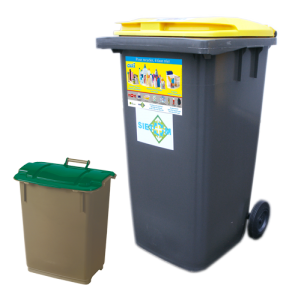 Bacs jaunes et verts